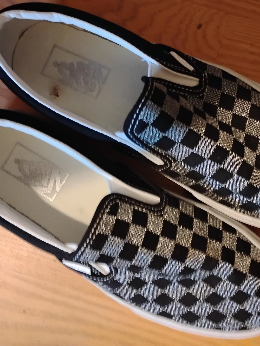Vans Slip-On Checkerboard- Silver And Black